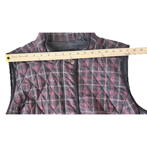 Talbots Women Full Zip Quilted Vest Plaid Multicolor Pockets Size 3X - Picture 6 of 12