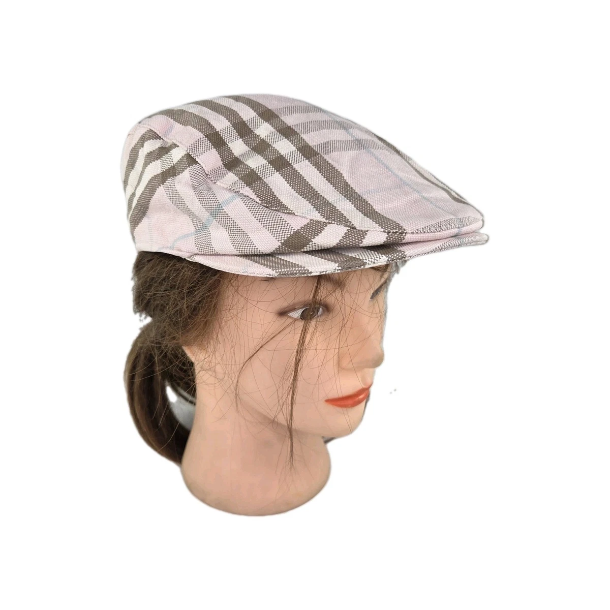 Burberry Beige and Pink Plaid Cap Vintage Burberry Cap - Baby Pink One rare cap ? main image 4