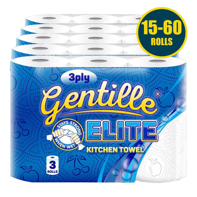 Gentille Elite Küchenrolle Großpackung 3-lagig Papierhandtücher Küchentuch stark UK