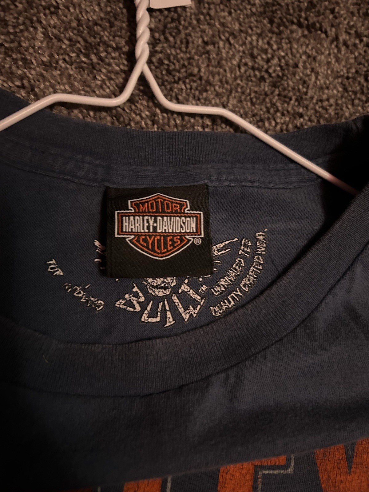 harley davidson blue New Castle DE short sleeve t shirt XL S70 thumbnail 2