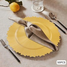 Gold PP Charger Plates Set Round Charger Plate For Wedding Party Baby Shower