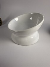 Elevated Cat Food Bowl , 5 Oz Ceramic Raised and Tilted Water Bowl B3