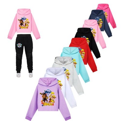 Wang Wang Team gedruckt Mode Trend Baumwolle Mädchen kurze Hoodie Mode Anzug