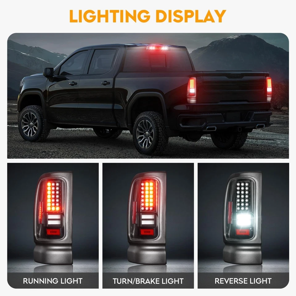 Luz trasera LED + Kit de 3ª luz de freno apta para Ram 1500 1994-2001, para Ram 2500... Foto 2 de 4