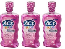 ACT Kids Mouthwash Fluoride Rinse Bubble Gum Blowout 16.9oz 3 pack