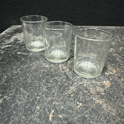 3er Set Markenlose Runde Glas Vorrats-/Kerzengläser Ref B15