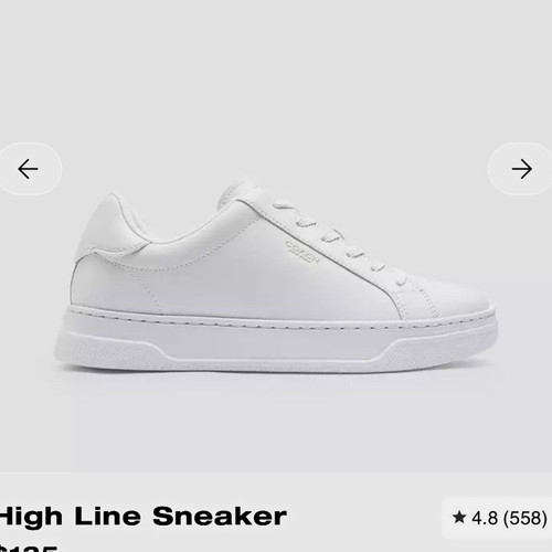 Coach High Line Sneaker CW971 Optic White Women’s Low Top Lace-Up Athletic