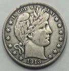 1913-D Barber Silver Half Dollar Circulated