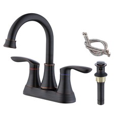 2-Handle 4-Inch Oil Rubbed Bronze Bathroom Faucet, Bathroom Vanity Sink Faucets