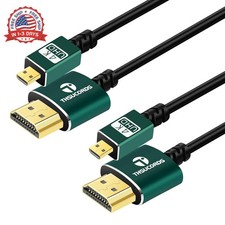Thin Micro HDMI to HDMI Cable 3.3FT 2Pack, Ultra Slim Flexible Soft Micro HDMI D
