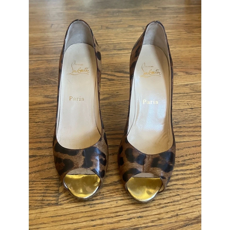 Christian Louboutin Leopardo Rojo Parte Inferior Tacones de Aguja Zapatos Para Mujer Talla US 8.5 Foto 3 de 4