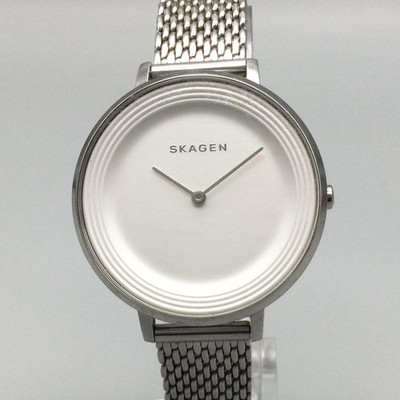 Skagen Ditte Womens Watch 36mm White Dial Stainless Mesh SKW2332 New Battery