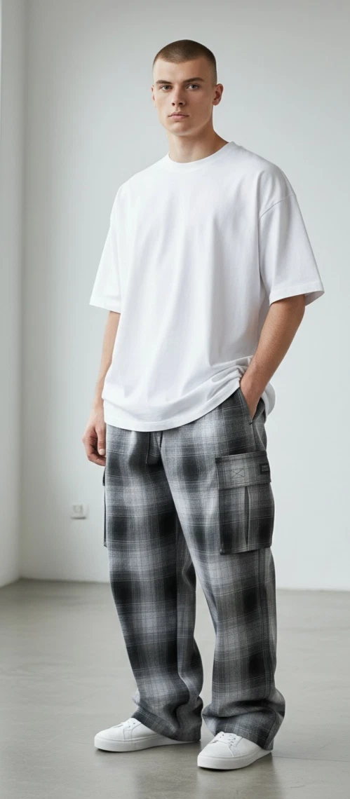FB County Cargo Checker sPants Pant black Black Grey