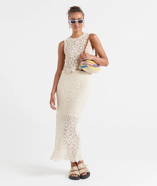 XS Sportsgirl Crochet Midi Skirt  *BUY FIVE + ITEMS = FREE POST