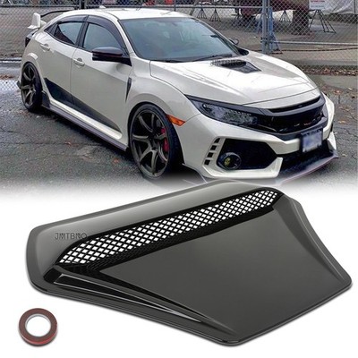 For Honda Civic Glossy Black Air Flow Intake Hood Scoop Vent Bonnet Trim Cover