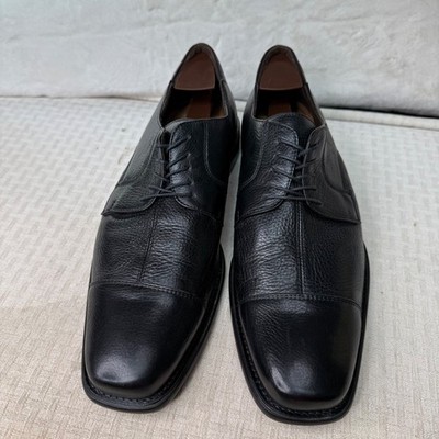 Johnston & Murphy Mens Black Leather Cap Toe Oxfords Size  display picture 3