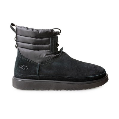 UGG CLASSIC MINI LACE UP WEATHER BLACK LEATHER WATERPROOF MEN'S BOOTS SIZE US 11