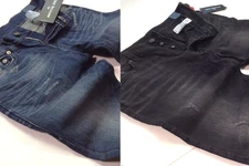 True Religion Ankle-Zip Vtg Distressed Frayed Cutoff Hem Cropped Taper Jeans Men