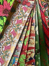 Job Lot 10x Vintage Retro Christmas Wrapping Paper Sheets Festive New Old Stock