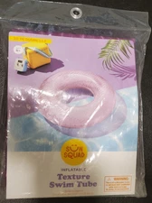Sun Squad 36'' Texture Swim Tube Ring PINK - NEW - FREE SHIPPING!