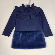 2T - Baby  Toddler Clothes - Janie and Jack Blue Fur Dress