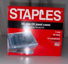 NEW 50 5 mm Slim Clear  Translucent CD Jewel Cases Staples