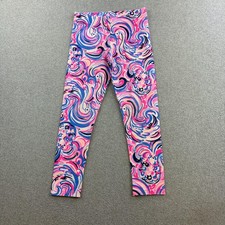 Lilly Pulitzer Leggings Girls Medium 6-7 Pink Paisley Ankle Stretch Yoga Pants