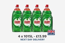 Fairy Original Kitchen Dish Washing up Liquid Clean Detergent pack of 4 X 1015ml 2.90 per litre