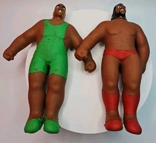 Set Of 2 Ja-Ru Jaru Stretchy Wrestler  Sand Filled Wrestling Toy Figure WWE WWF