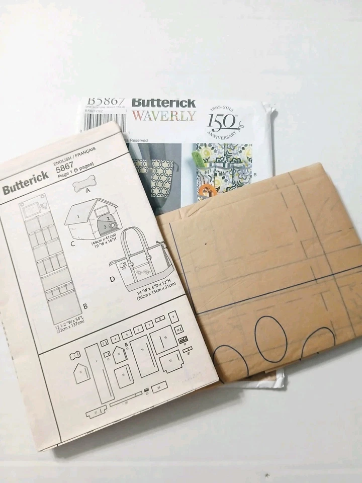 5867 Butterick Sewing Pattern. Waverly Toy Organozer, Mat, Pet House, Carry Bag - Image 3 of 3