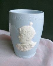 Royal Commemorative Pottery Beaker Coronation of King Edward VIII 1937 Blue