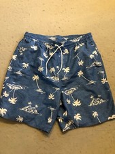 Old Navy Boardshorts Men's Large Palm Tree Blue Trunks