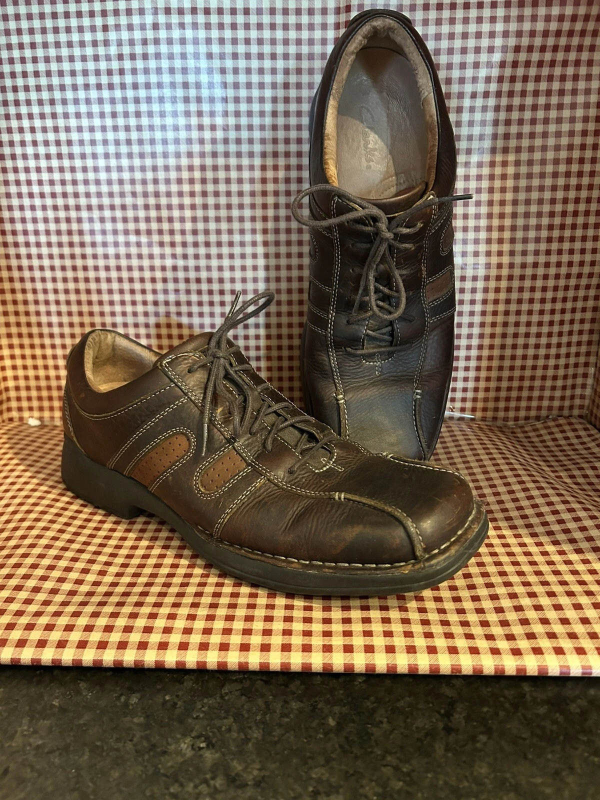 Scarpe Oxford Clarks Active Air 73411 in pelle marrone da uomo US 11