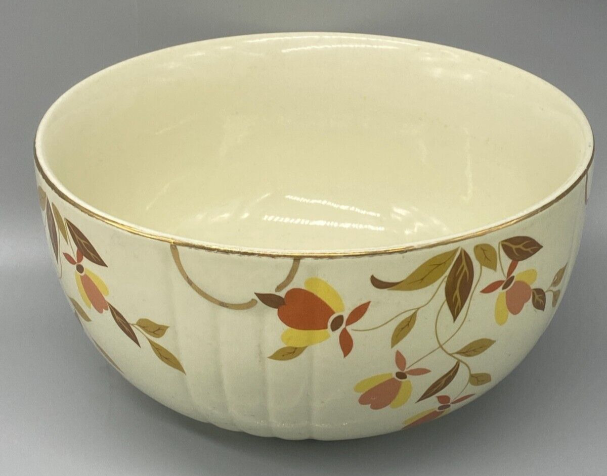 Halls Superior Quality Kitchenware Bowl Jewel Tea Autumn Leaf 9 inches Vintage
