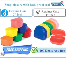 Dental Denture Box case carrier - 3' Deep or Retainer Box - 1' Deep, Upto 100Pk