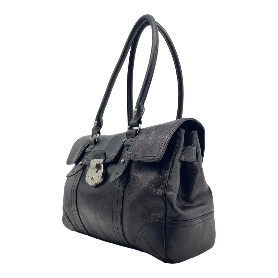 Vintage 90s ETIENNE AIGNER XL Leather Satchel Bag Handbag Tote Structured Doctor - Image 4 of 4