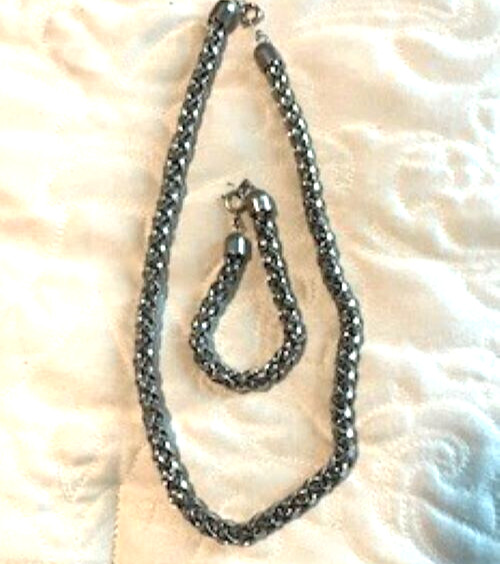 Vintage Y2K Style Stainless Steel Thick Chain Bracelet and Necklace Set Gift Box