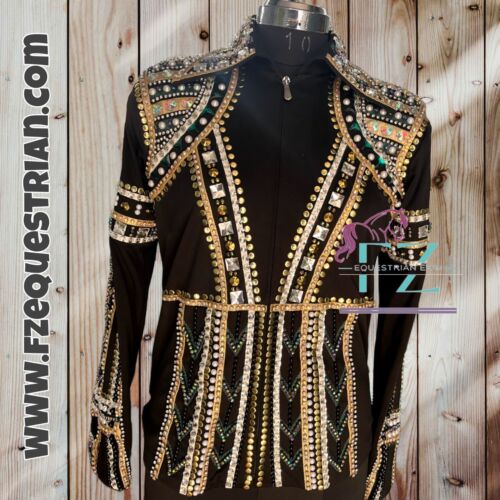 Women´s Stretched Western Show jacket Perfect for Horse Ridding (BLACK BASE)