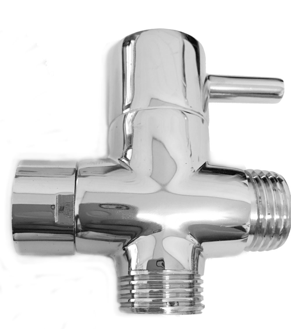 2Way Diverter Valve 1/2" Shower Head Tadapter Flow Control Switch