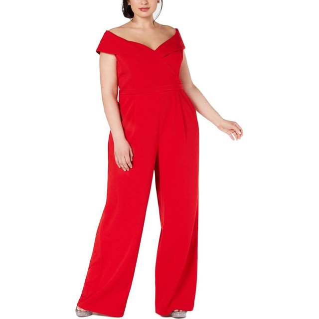 red evening jumpsuit
