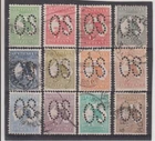 Stamps 1913 Australia Kangaroo 1st watermark 1/2d to 2/- perf large OS x 12