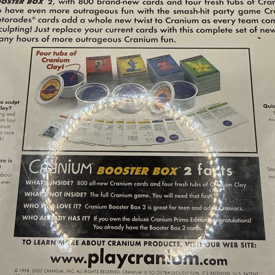 Cranium Booster Box 2 Expansion Set 800 Cards 4 Tubs Clay Game NIB Sealed |  eBay