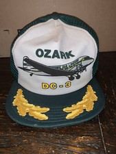 Vintage Ozark Airlines DC-3 Scrambled Eggs Oak Leaves Snapback Cap Hat USA Made
