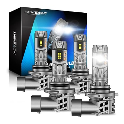 NOVSIGHT 9005 9006 Headlight LED Kit High Low 500% Beam Super Bright 6500K White