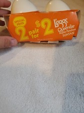 2 NEW Vintage LEGGS EGG Regular PANTYHOSE Queensize SUNTAN Made in Israel