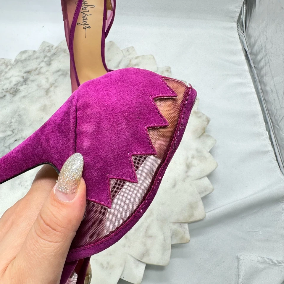 Taylor говорит матовый сливы сетки насос вкратце носок женщин Sz 9,5 М каблуках Stiletto - Изображение 2 из 4