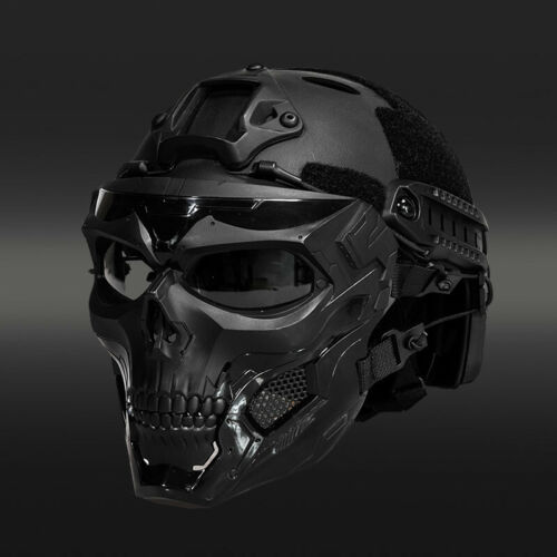 Tactical Airsoft Helmet Military Skull Full Face Mask CS Cosplay Outdoor  - Afbeelding 1 van 6