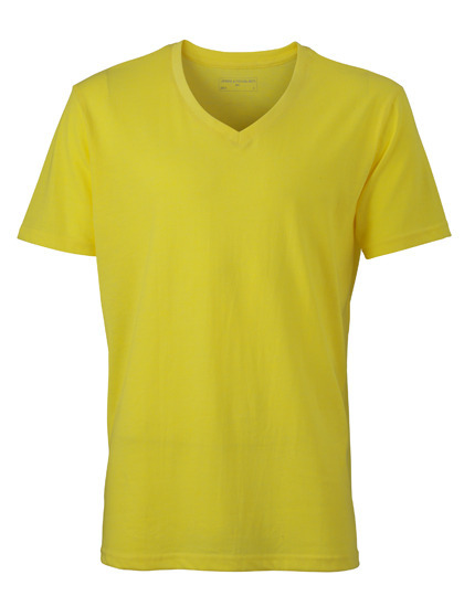 Big & Tall Herren T-Shirt Tief V-Ausschnitt - Baumwollmischung Kurzarm, Schmale Passform, Weich & Atmungsaktiv