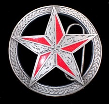 CELTIC KNOTWORK STAR BELT BUCKLE BBERGAMOT PEWTER  ENAMEL NEW