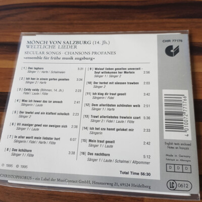 【中古CD】MONCH VON SALZBURG／ENSEMBLE FUR FRUHE MUSIK AUGSBURG Mönch Von Salzburg Discography: Vinyl, CDs, & More | Discogs